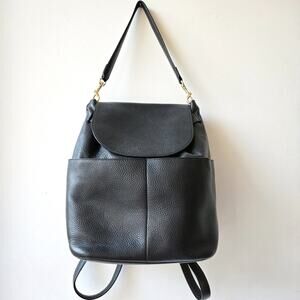 Cuyana Black Pebbled Leather Backpack with Dust bag Original Style GUC